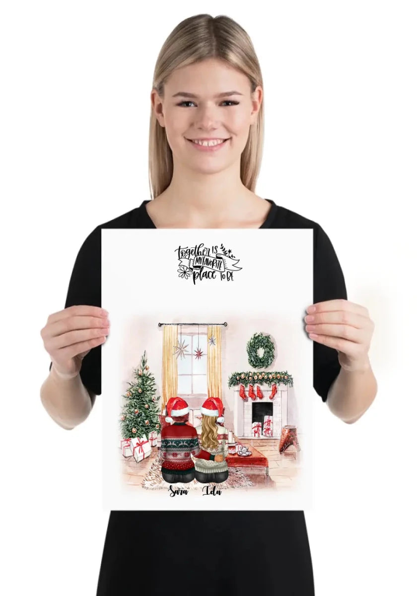 bästa vänner personlig jul poster - GÅVA TRYCK
