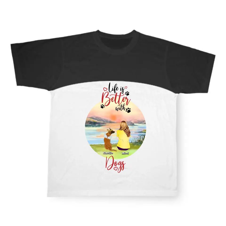 Personlig T-Shirt för hund - och kattmamma - GÅVA TRYCK