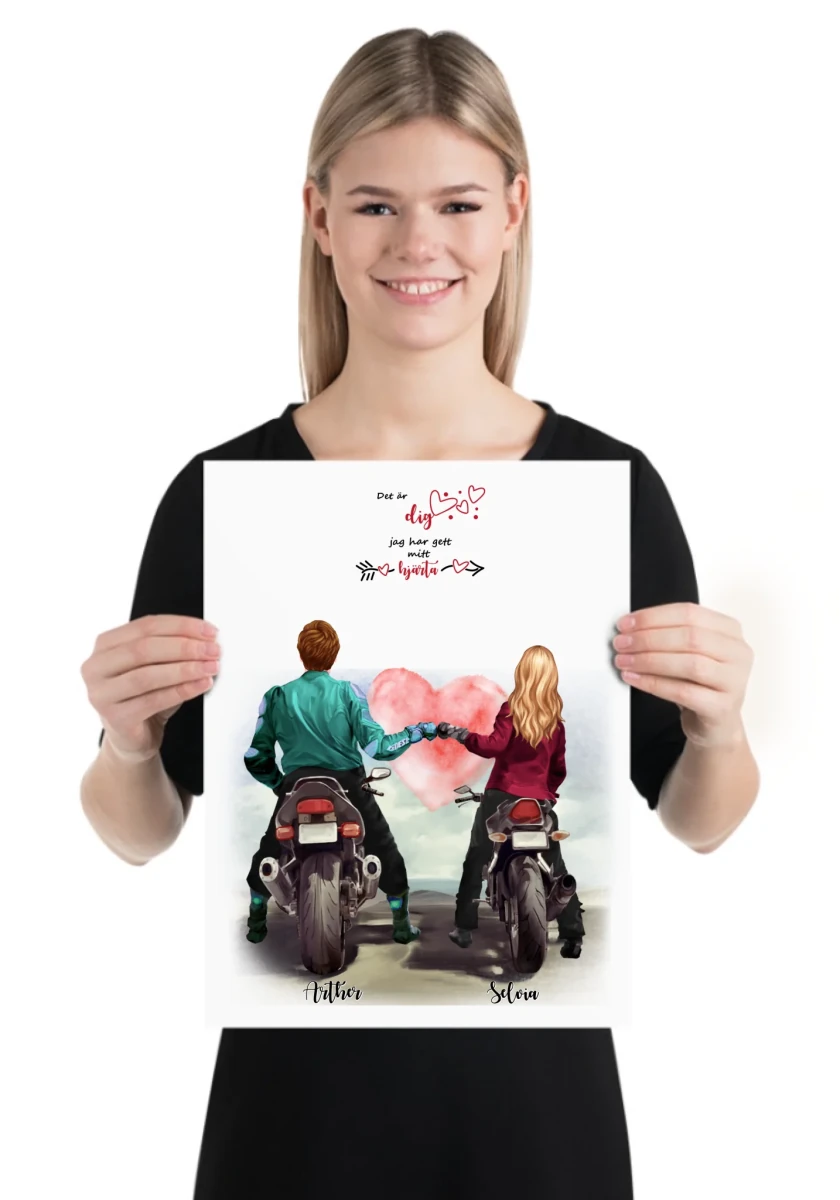 Kärlek personlig poster - Motor design - GÅVA TRYCK