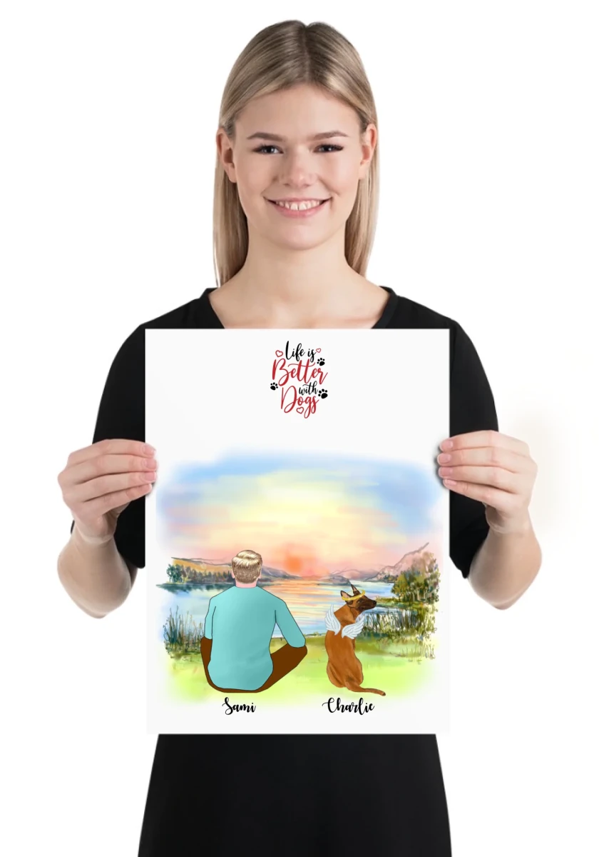 Hund & katt poster personlig - GÅVA TRYCK