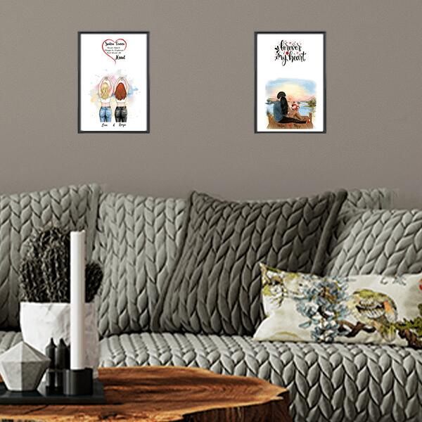 2 bästa vänner personlig poster - Bildesign - GÅVA TRYCK