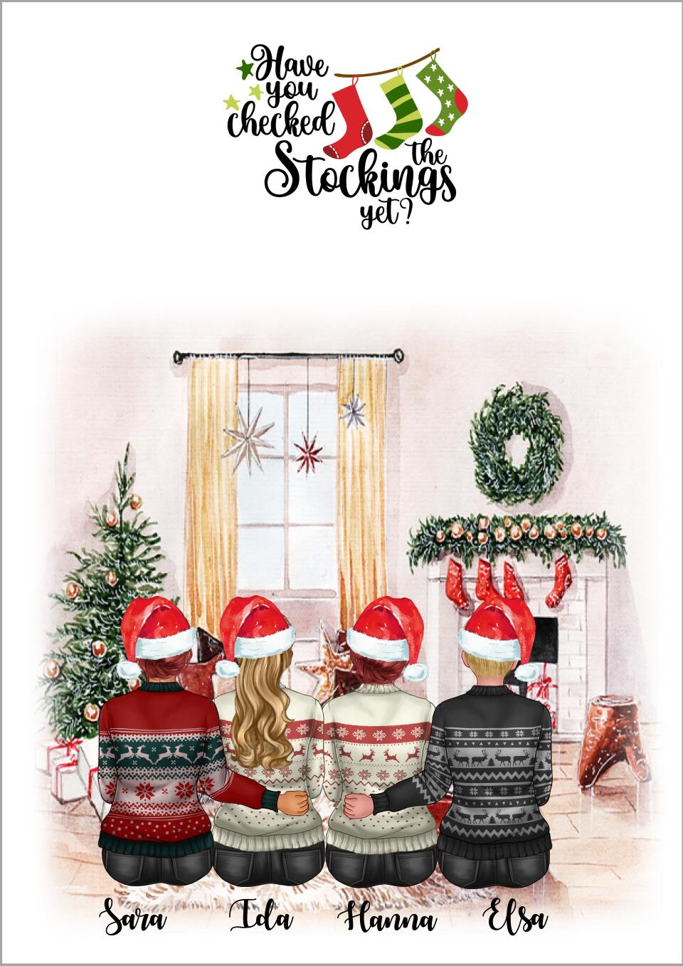 4 bästa vänner personlig jul poster