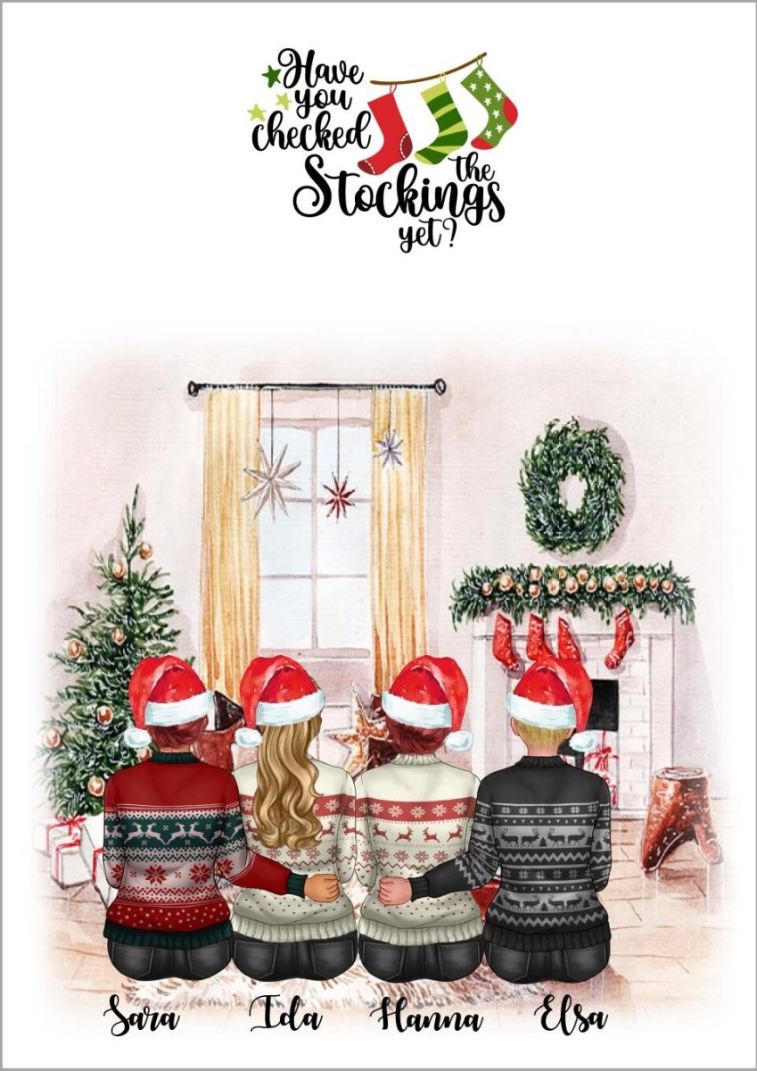 4 bästa vänner personlig jul poster - GÅVA TRYCK