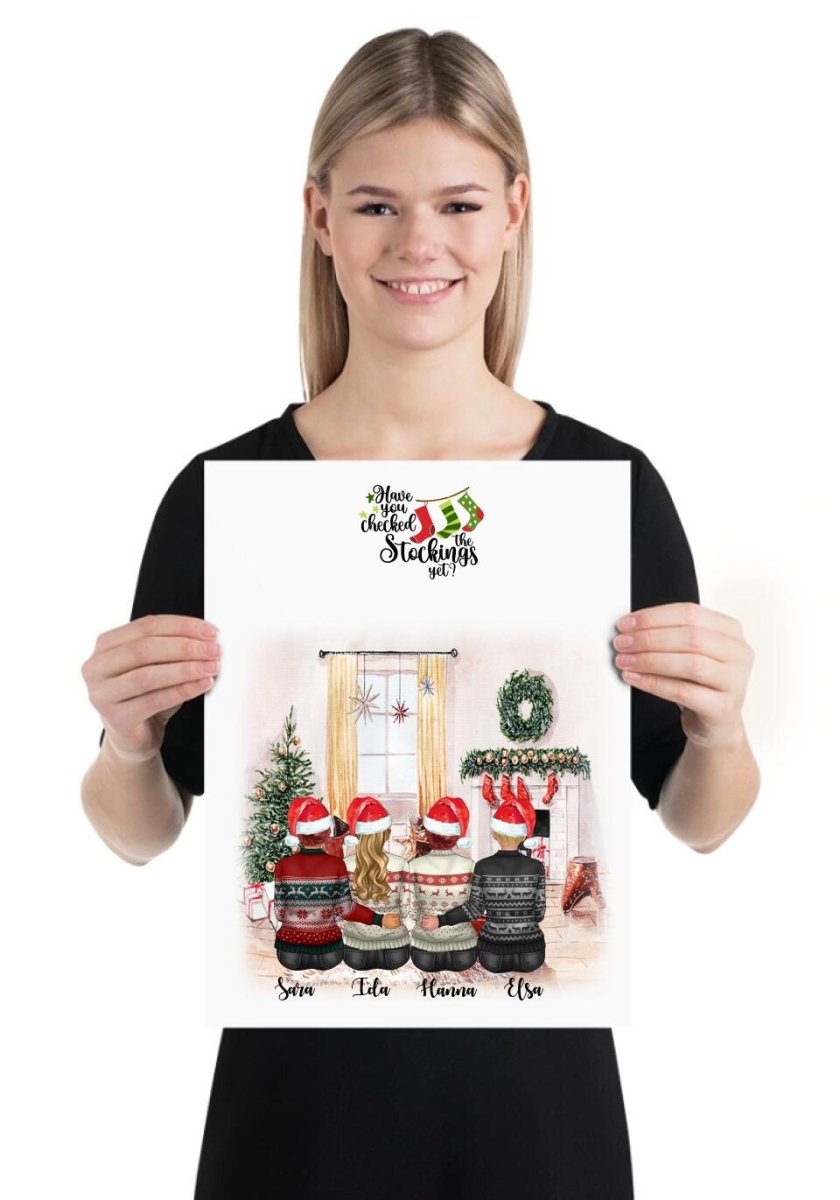 4 bästa vänner personlig jul poster - GÅVA TRYCK