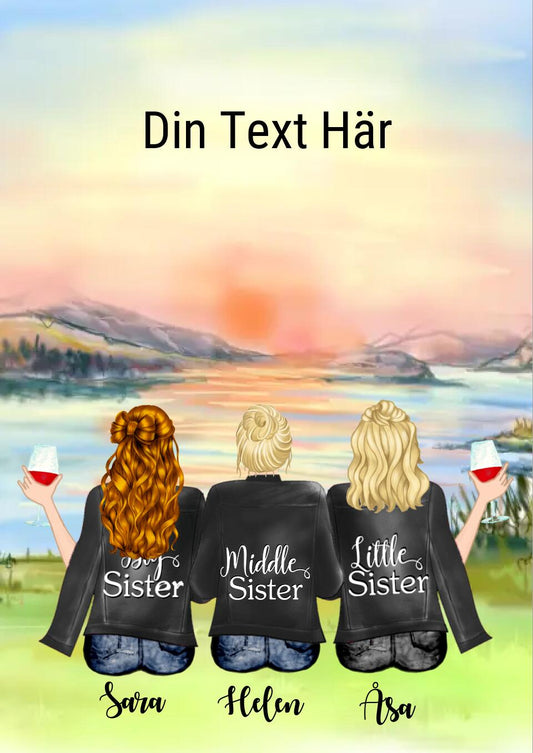 3 vänner poster - GÅVA TRYCK