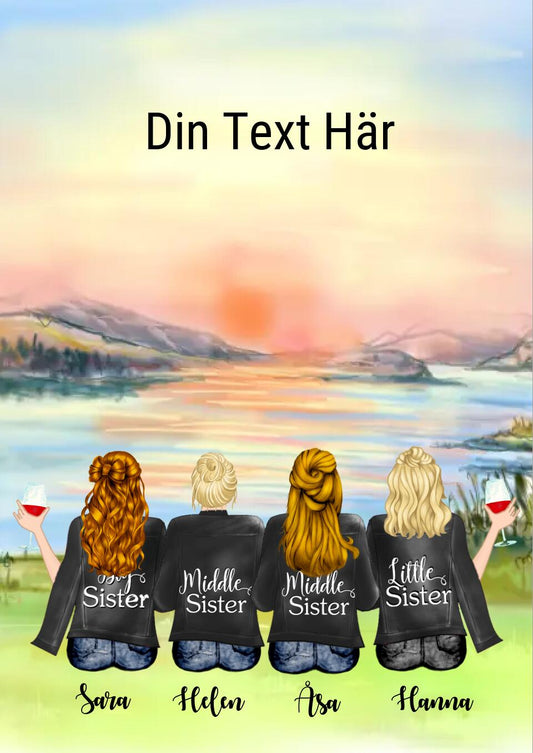 4 vänner poster - GÅVA TRYCK