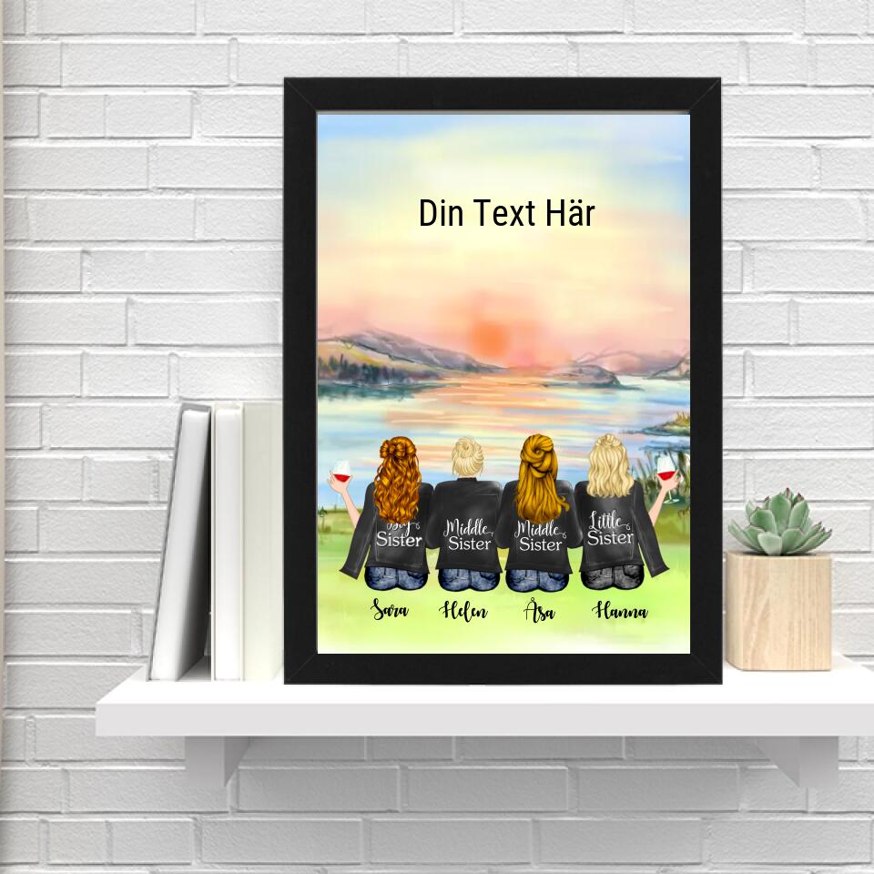 4 vänner poster - GÅVA TRYCK