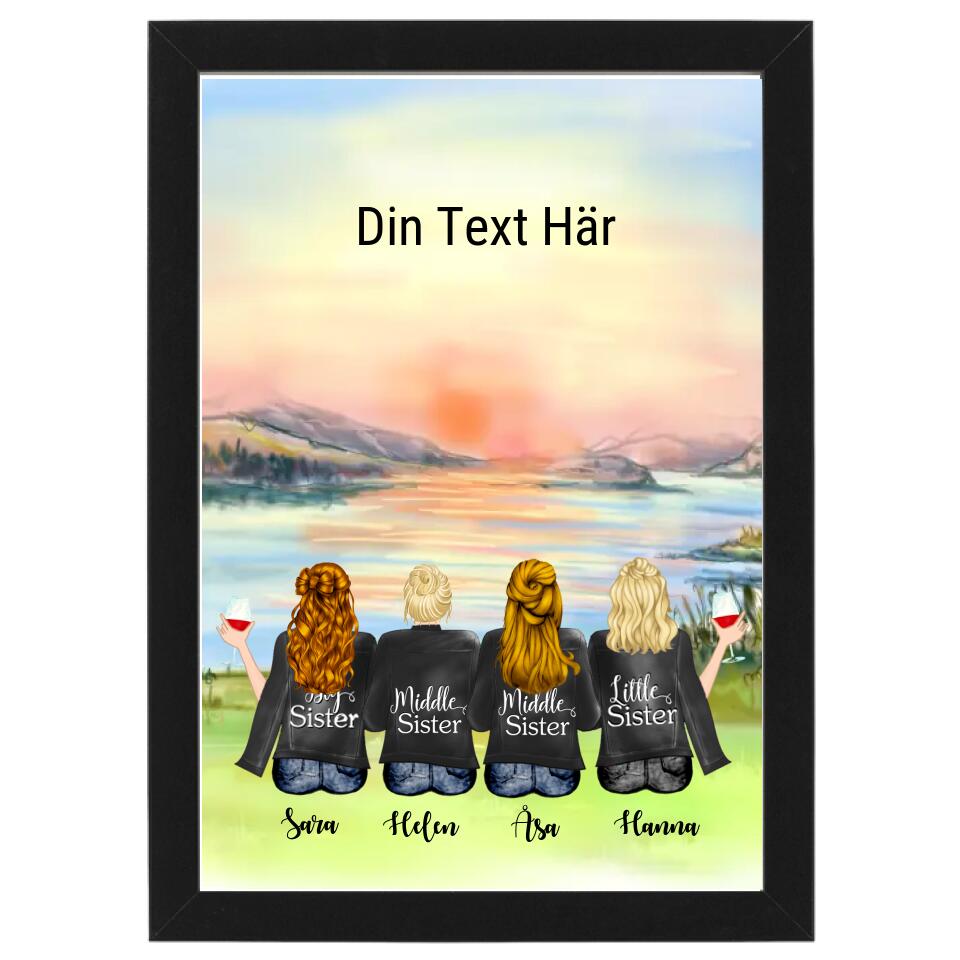 4 vänner poster - GÅVA TRYCK