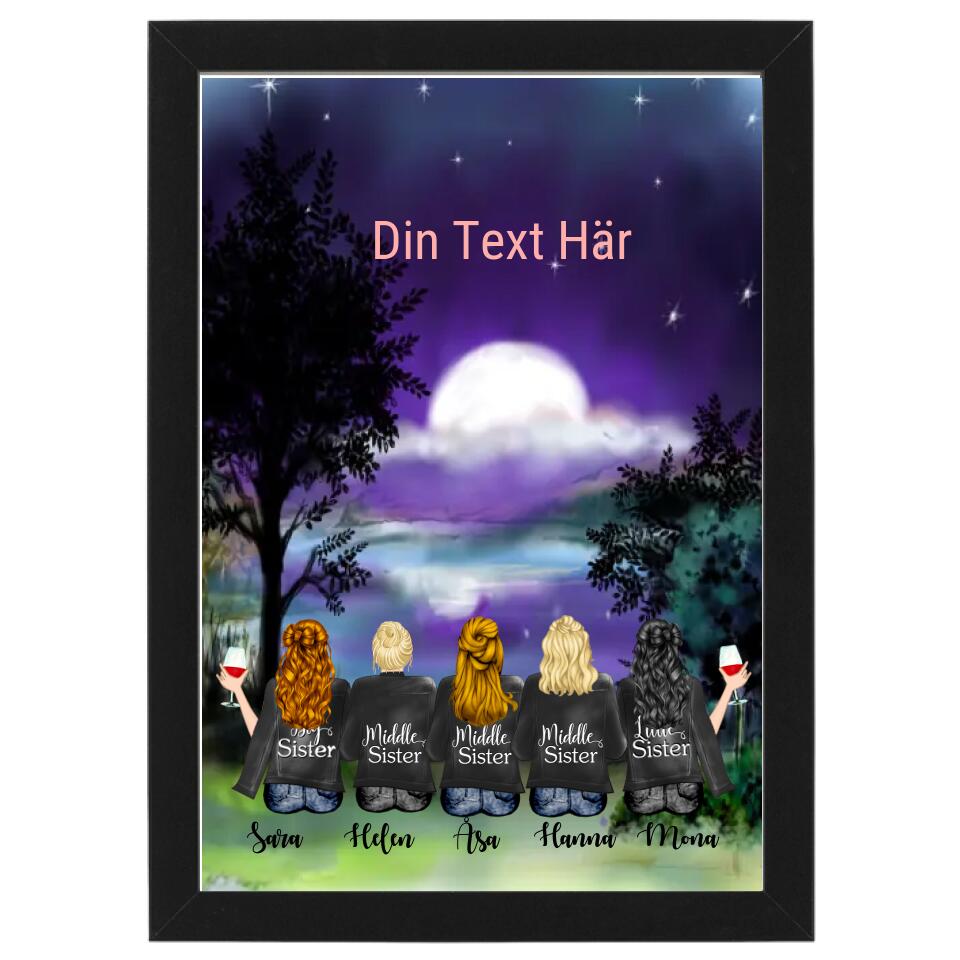 5 vänner poster - GÅVA TRYCK