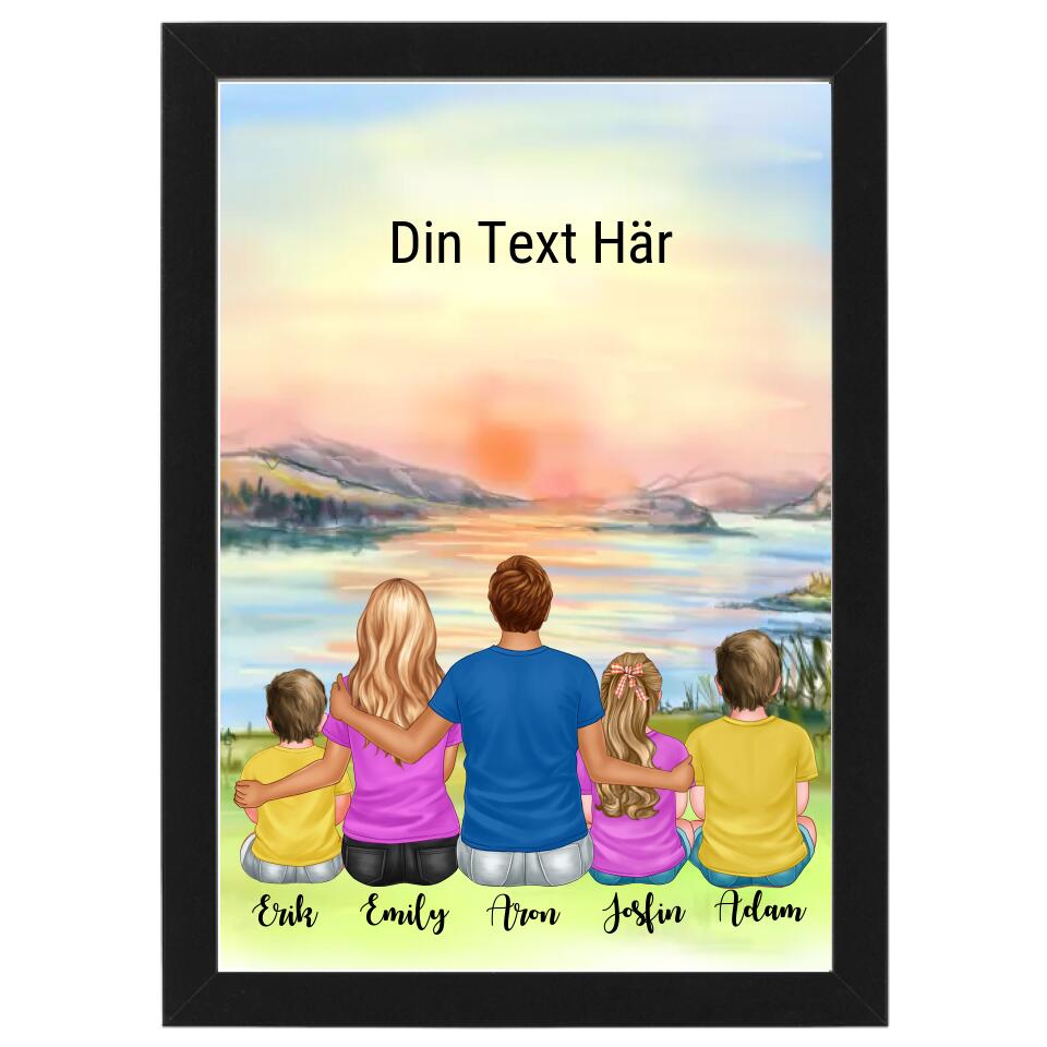 3 barn Familj poster - GÅVA TRYCK