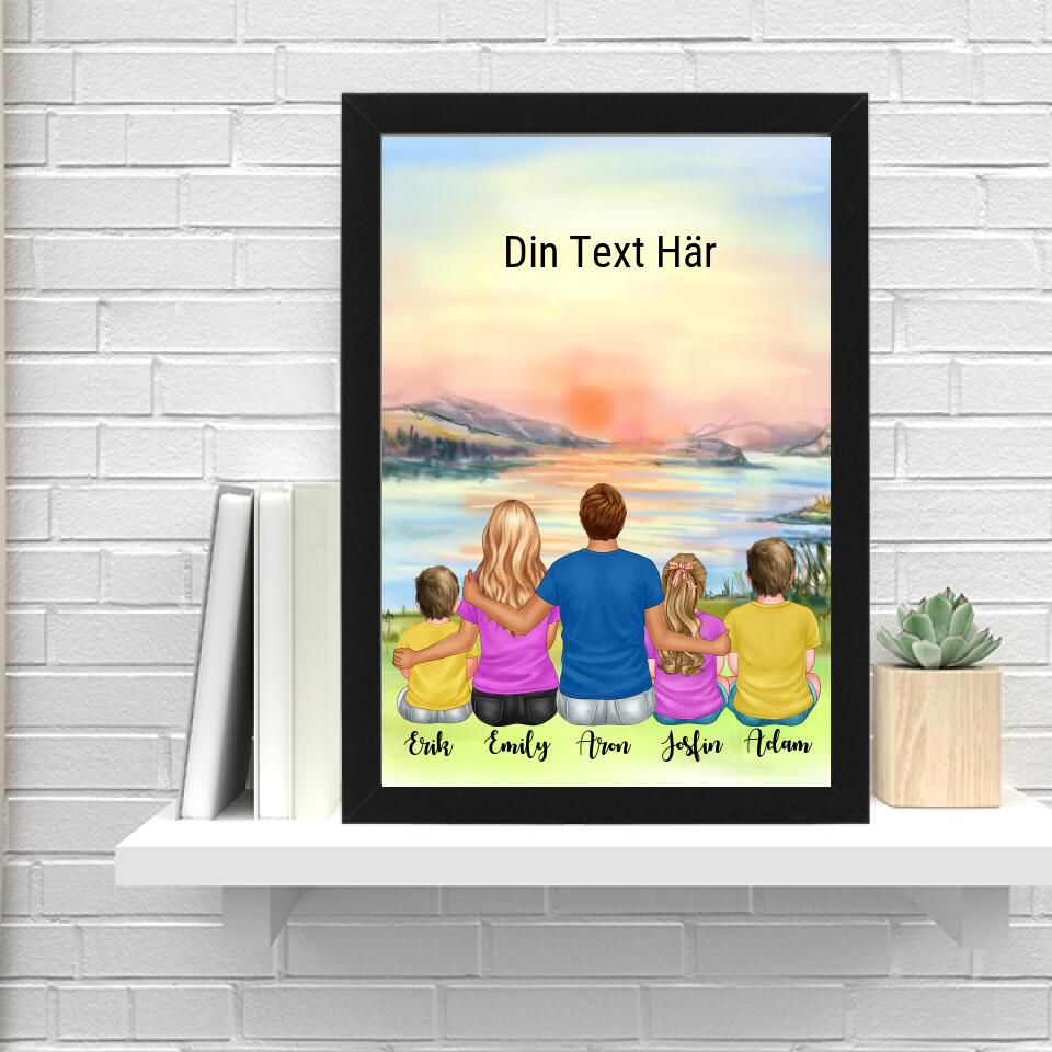 3 barn Familj poster - GÅVA TRYCK