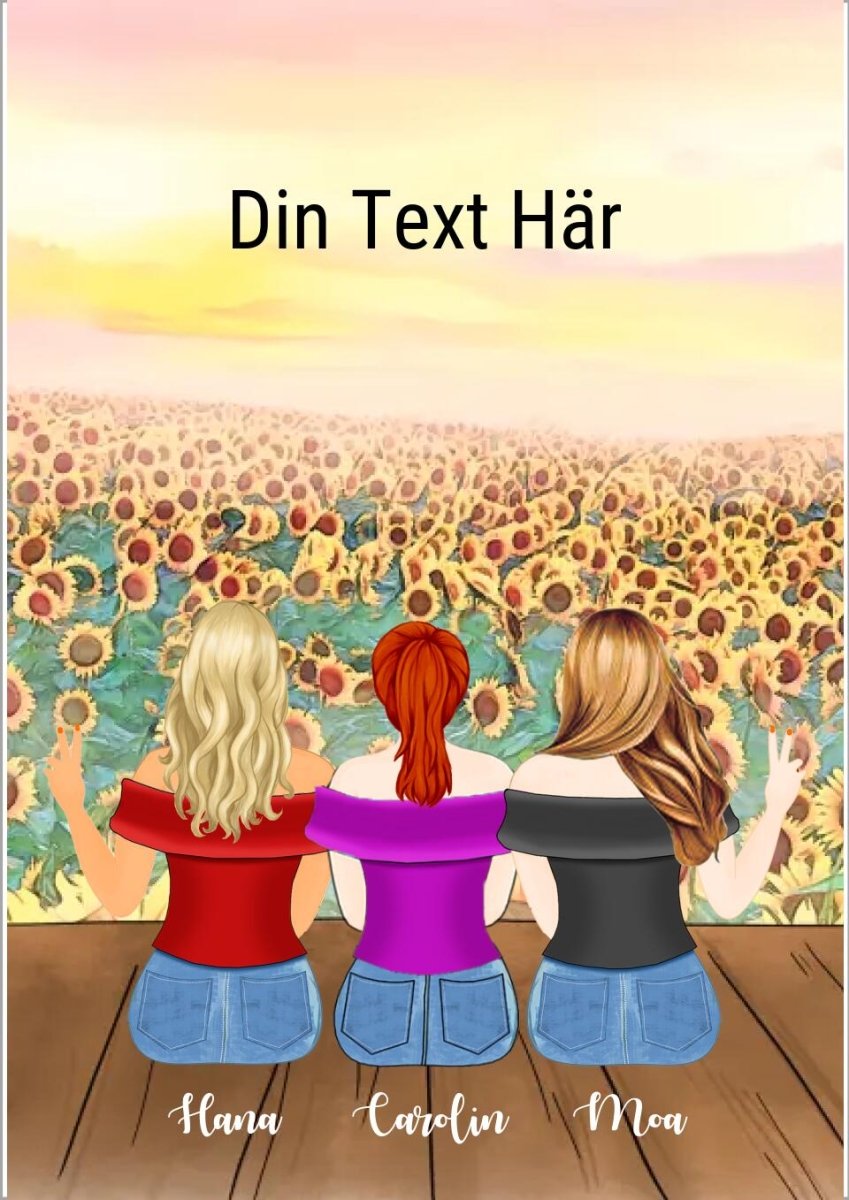 3 vänner bild - GÅVA TRYCK