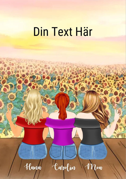 3 vänner bild - GÅVA TRYCK