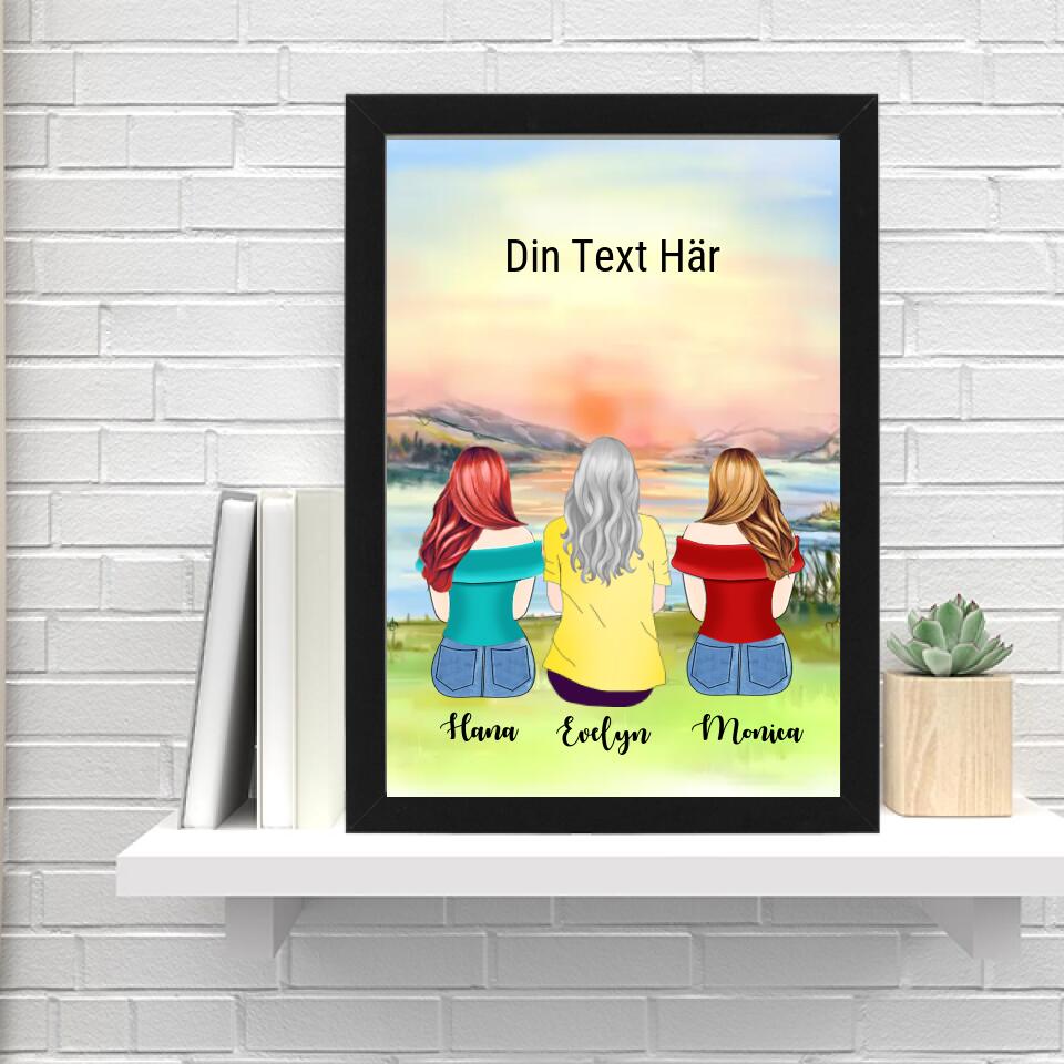 Mor och dotter poster - GÅVA TRYCK