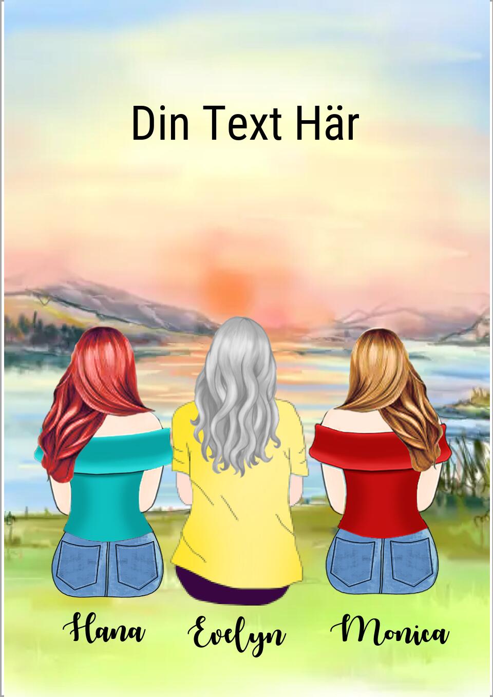 Mor och dotter poster - GÅVA TRYCK