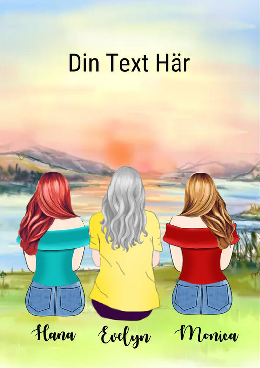 Mor och dotter poster - GÅVA TRYCK