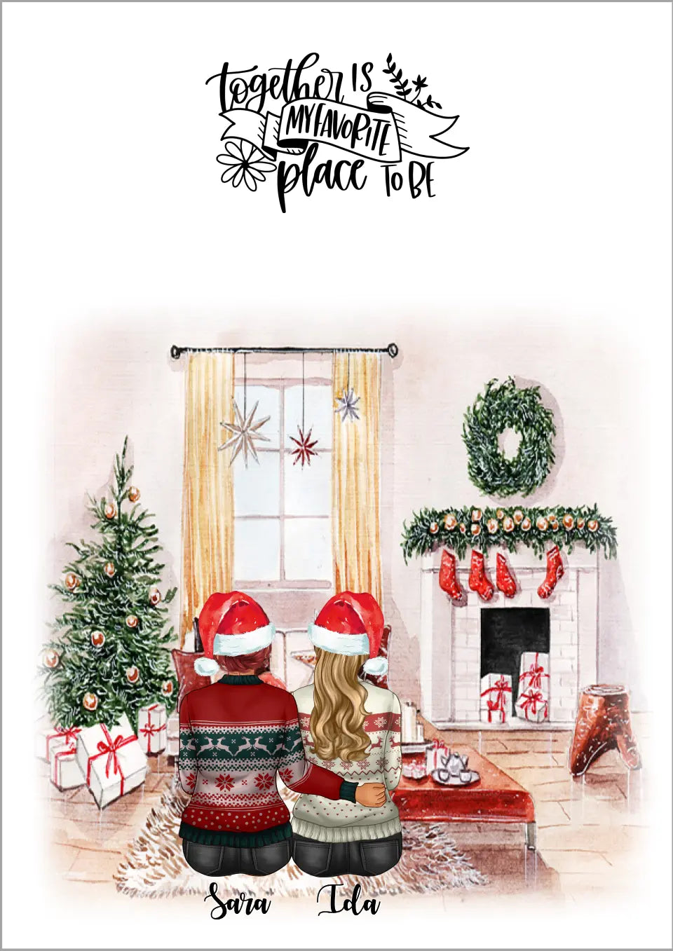 bästa vänner personlig jul poster