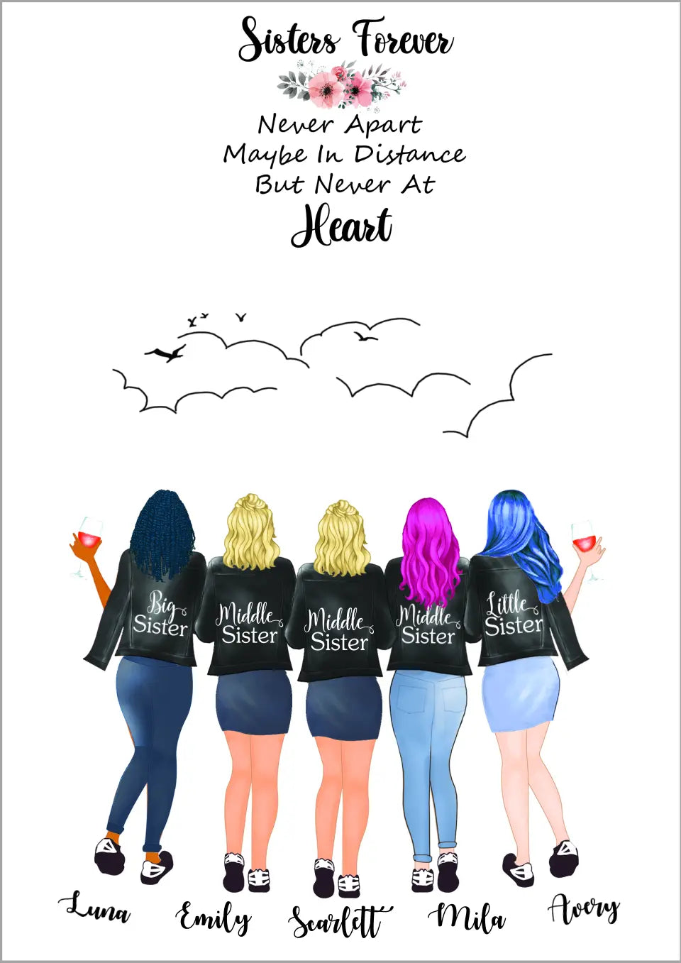 5 vänner personliga poster