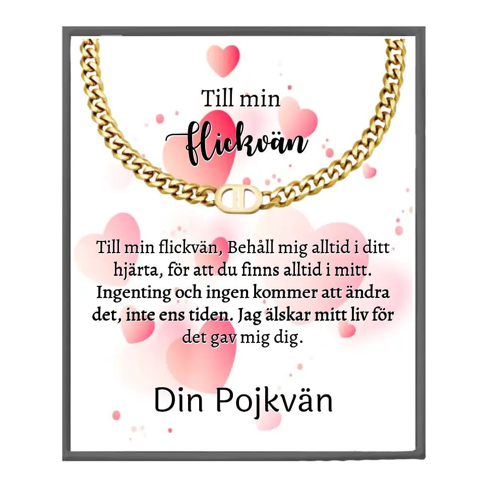 Halsband med personlig text - Flickvän - GÅVA TRYCK