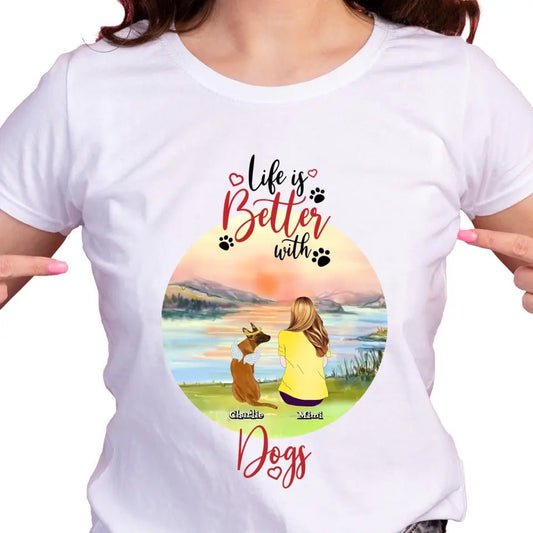 Personlig T-Shirt för hund - och kattmamma - GÅVA TRYCK