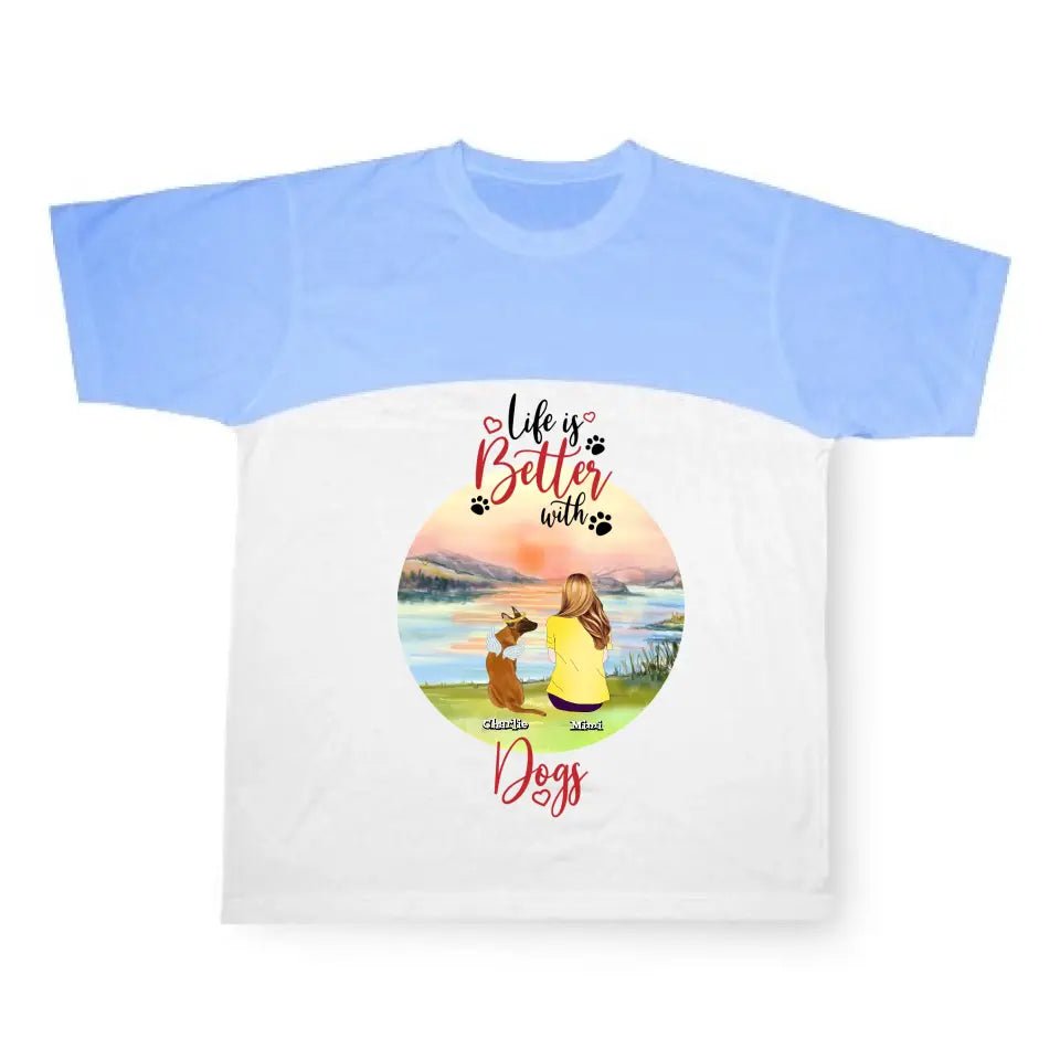 Personlig T-Shirt för hund - och kattmamma - GÅVA TRYCK