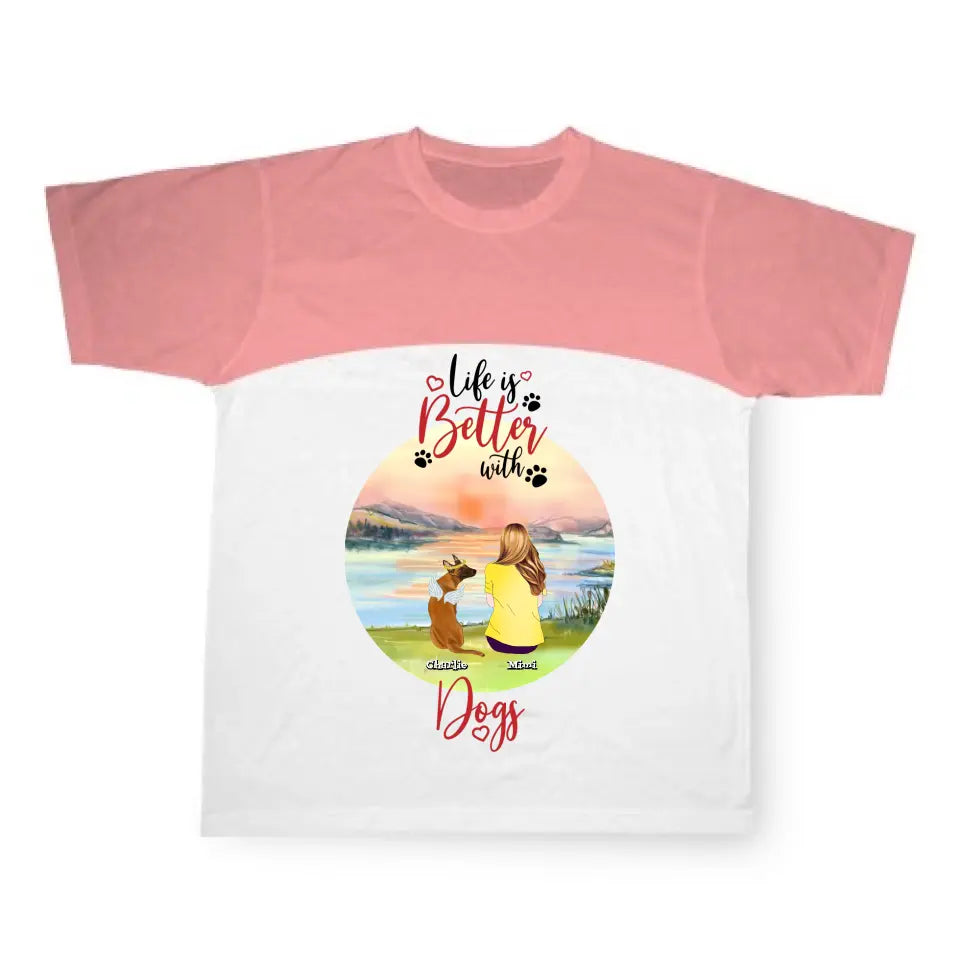 Hund & kattmamma personlig T-shirt