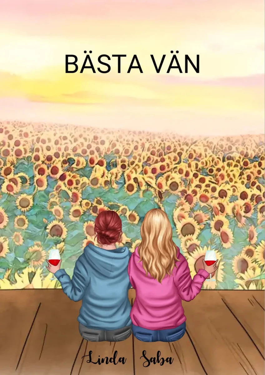 2 vänner personlig poster - GÅVA TRYCK