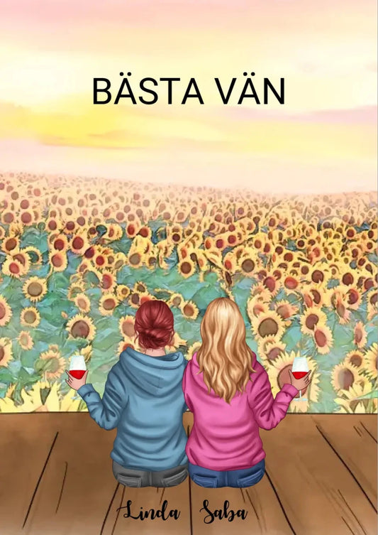 2 vänner personlig poster - GÅVA TRYCK