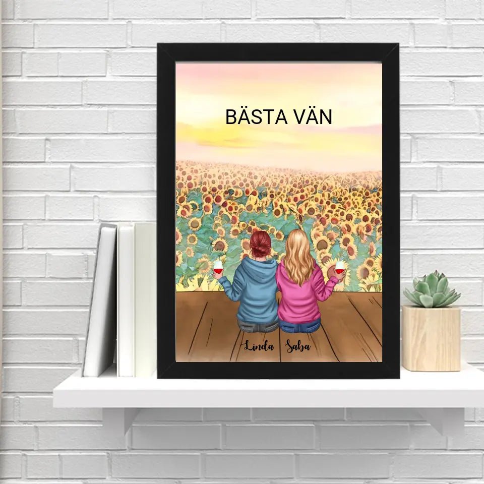 2 vänner personlig poster - GÅVA TRYCK
