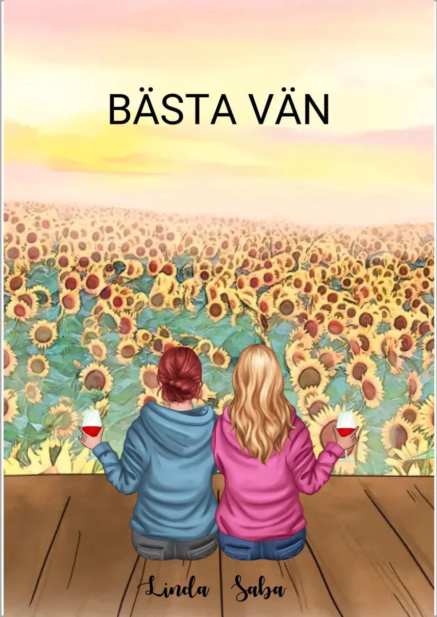 2 vänner personlig poster - GÅVA TRYCK