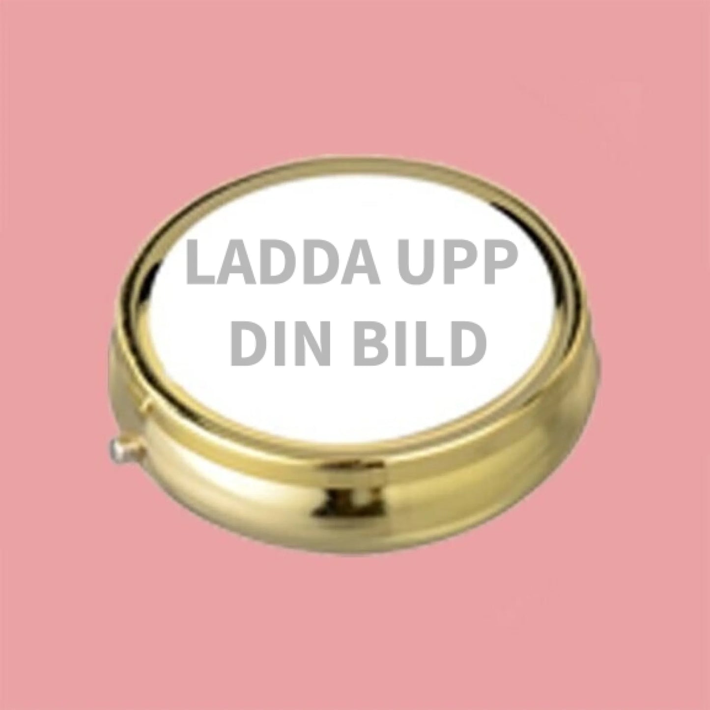 Personlig rund pillerlåda guld