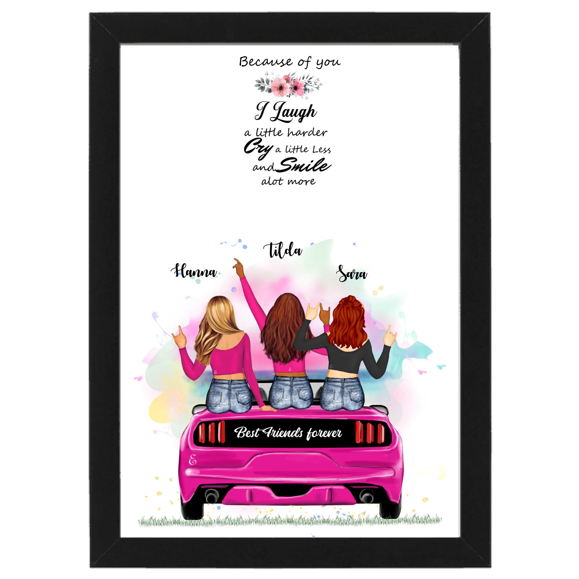 Personlig affisch 3 vänner