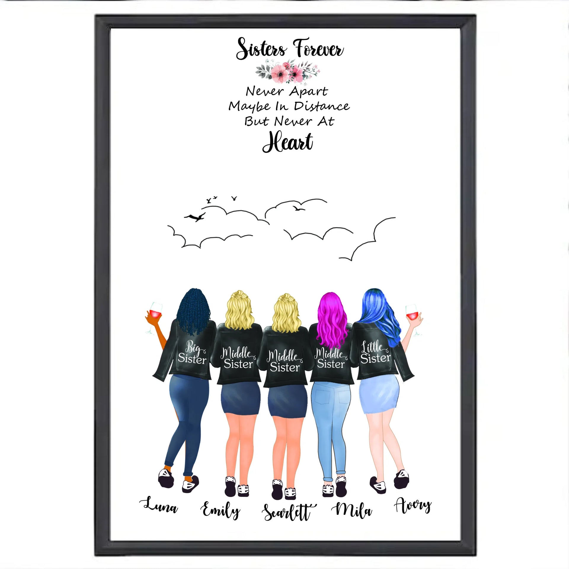 Personlig affisch 5 vänner