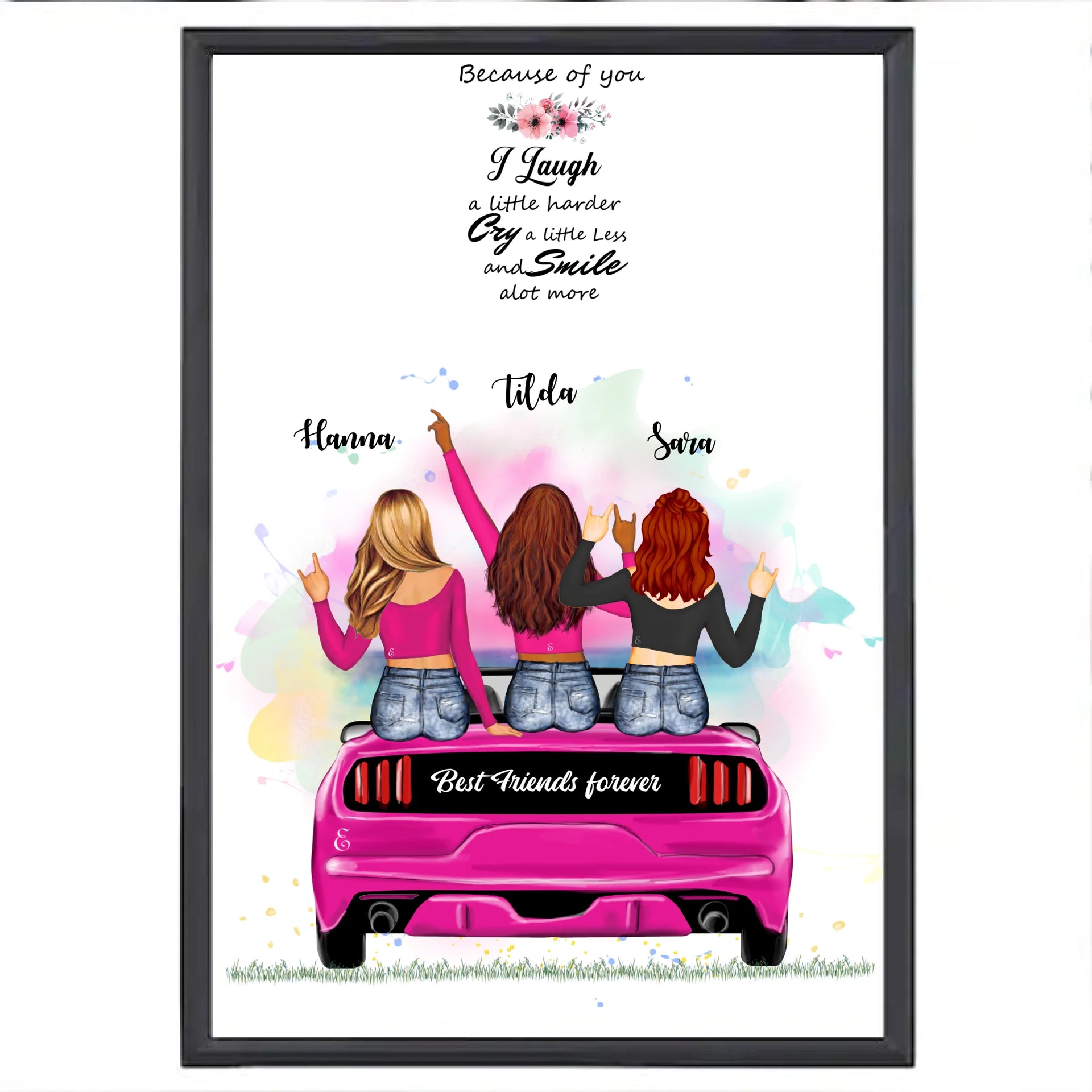 Personlig affisch 3 vänner