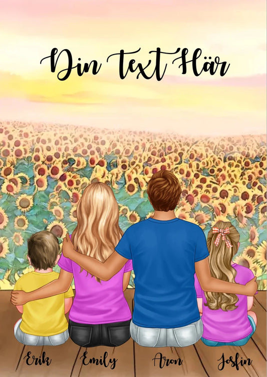 2 barn Familj poster - GÅVA TRYCK