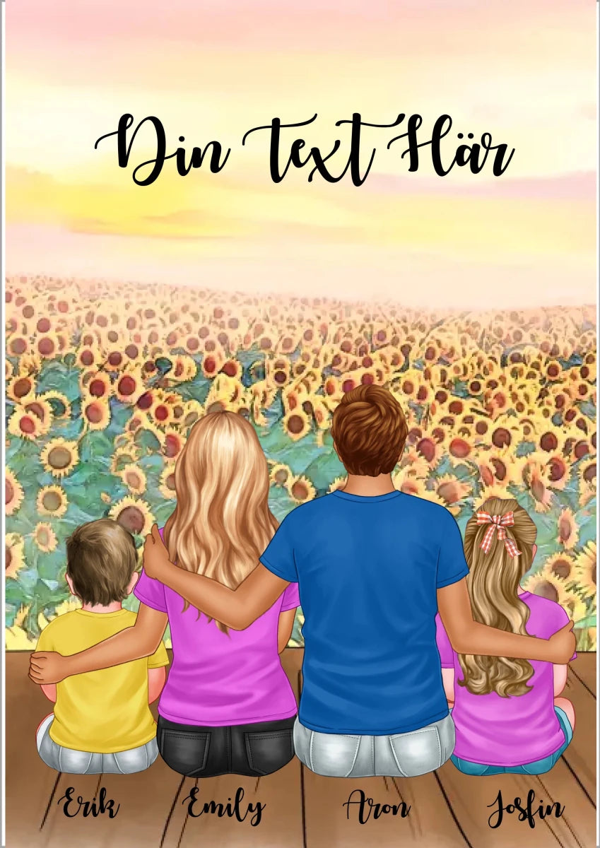 2 barn Familj poster - GÅVA TRYCK