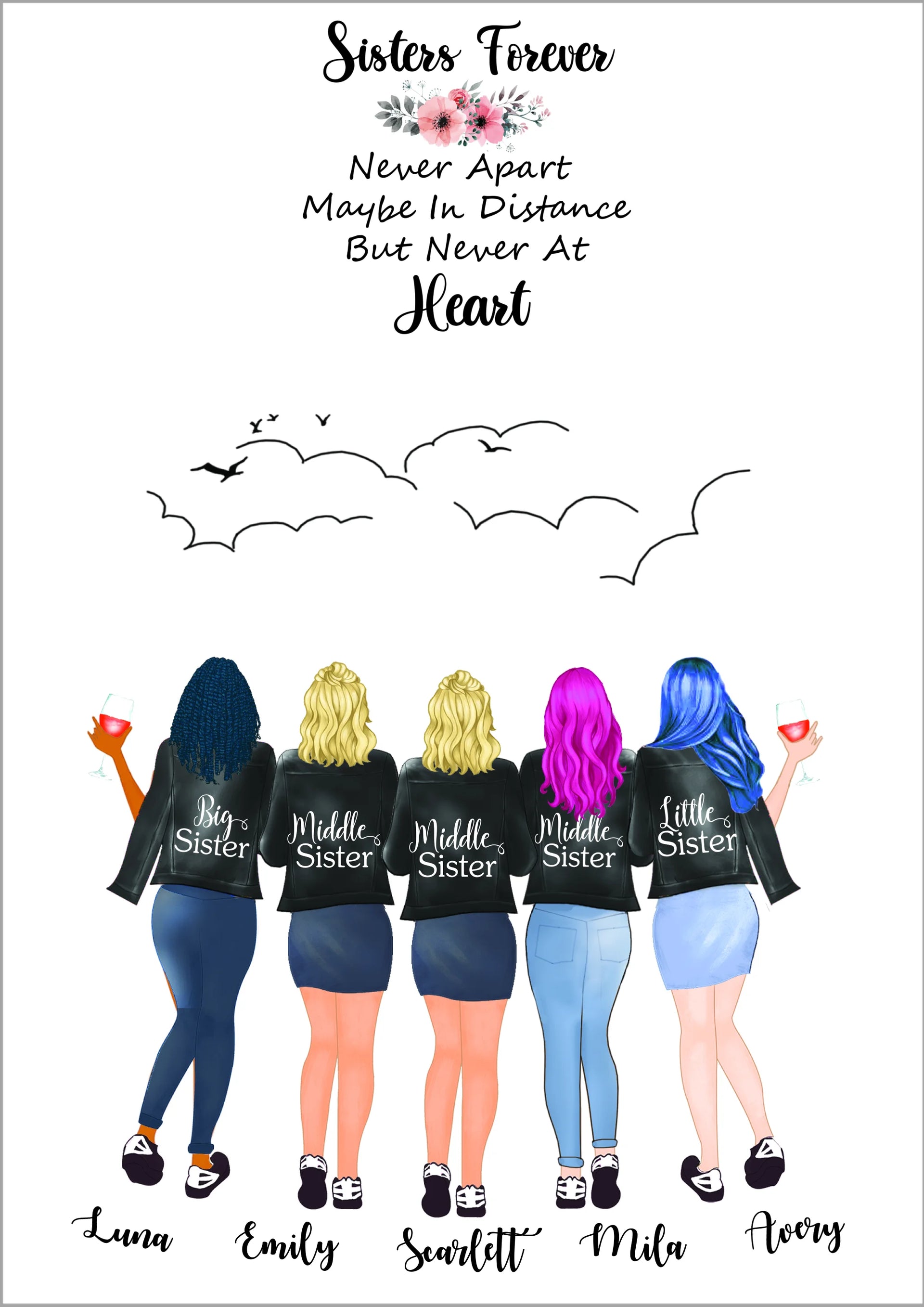 Personlig affisch 5 vänner