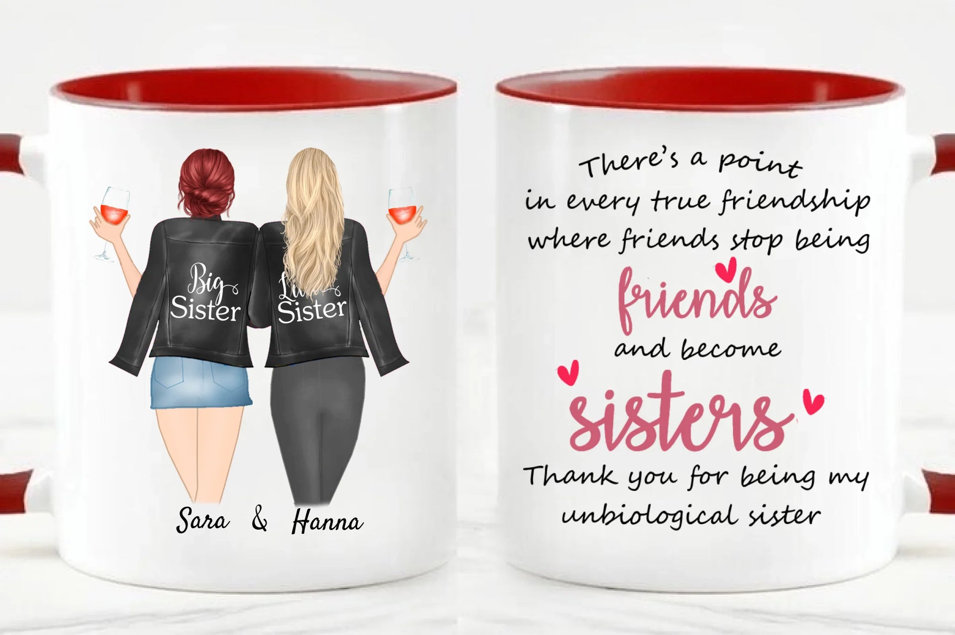 Syster och bästa vän personlig mugg