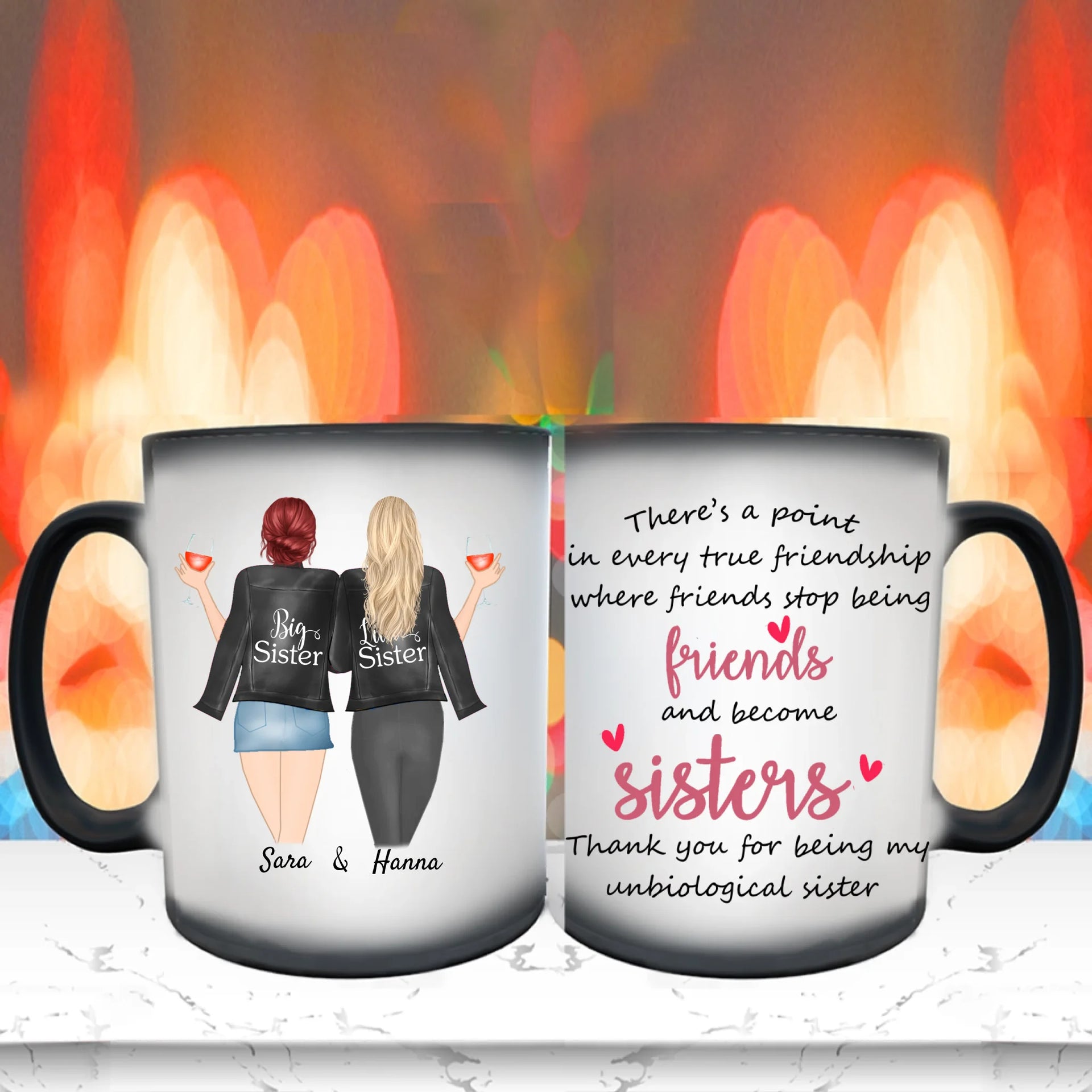 Syster och bästa vän personlig mugg