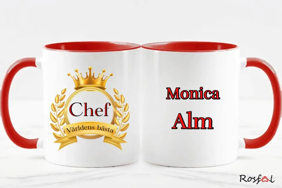 Världens bästa chef  personlig mugg med namn