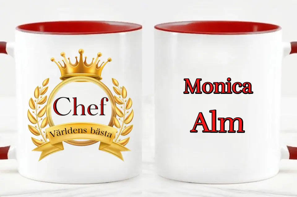 Världens bästa chef  personlig mugg med namn