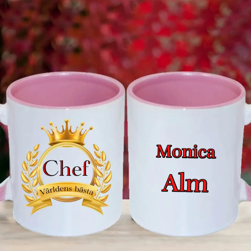 Världens bästa chef  personlig mugg med namn