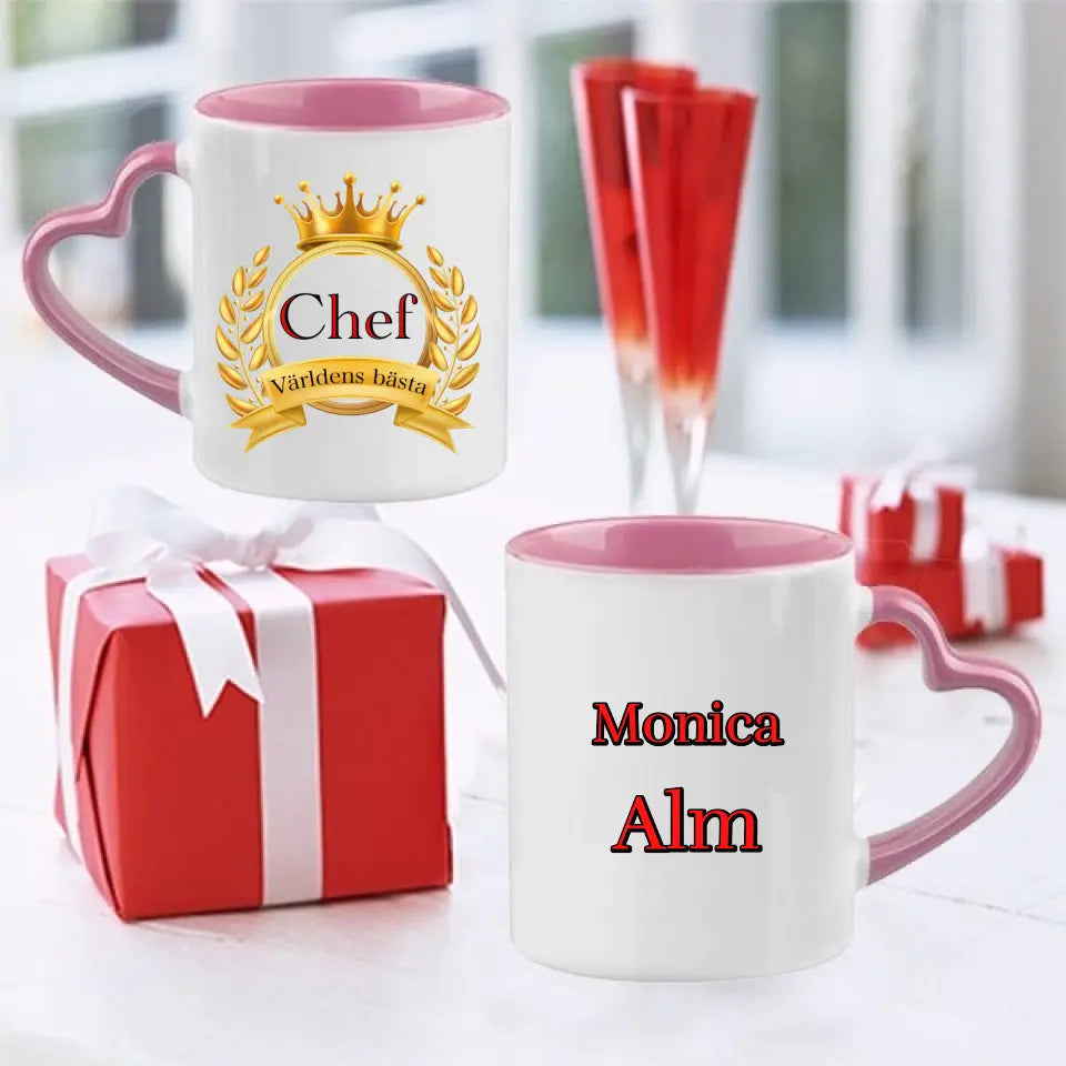 Världens bästa chef  personlig mugg med namn