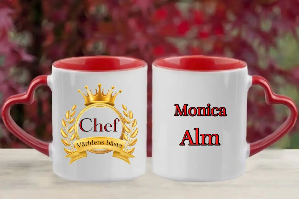 Världens bästa chef  personlig mugg med namn