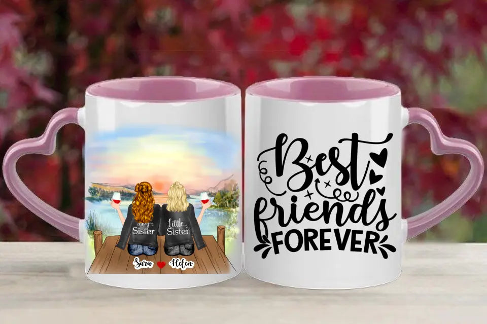 Upp till 7 Systrar och Bästa vänner personlig mugg