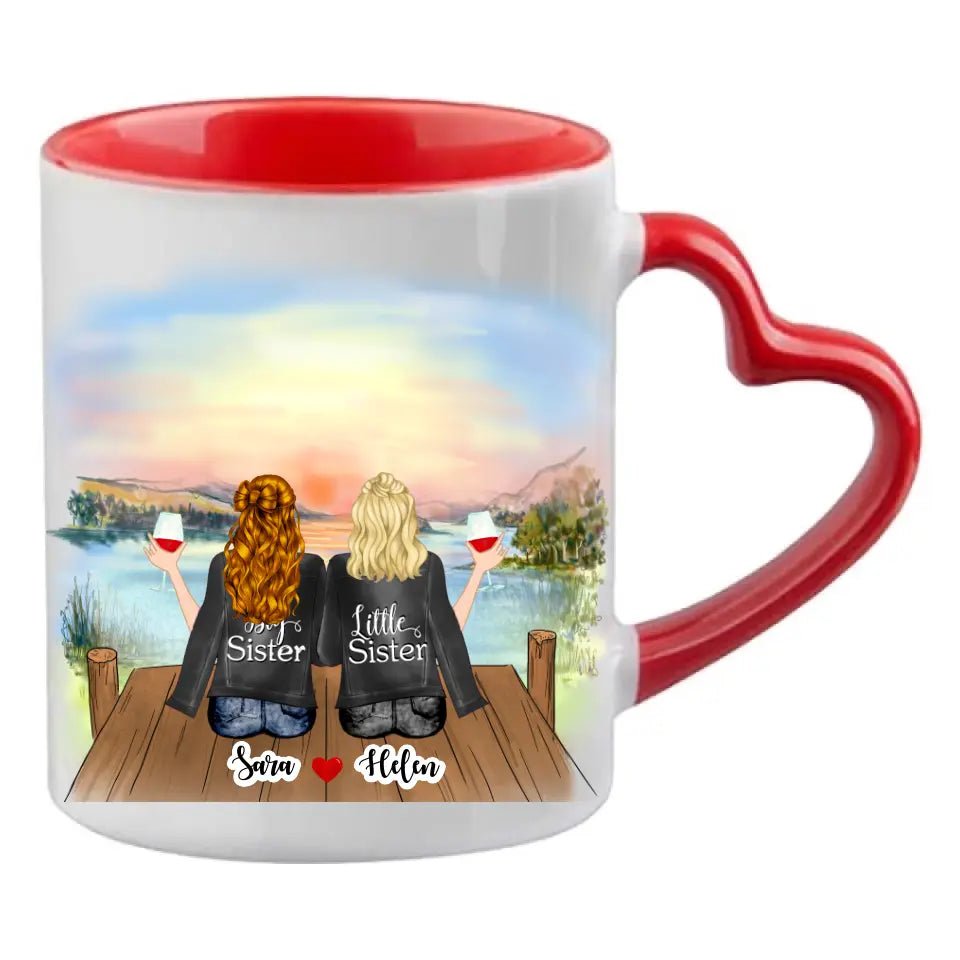 Upp till 7 Systrar och Bästa vänner personlig mugg