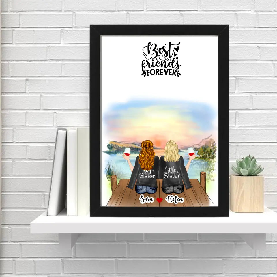 Upp till 7 Systrar och Bästa vänner personlig mugg