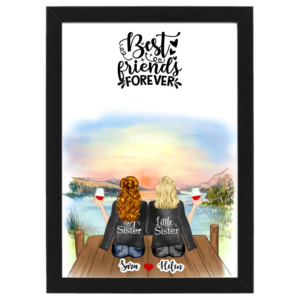 Upp till 7 Systrar och Bästa vänner personlig mugg