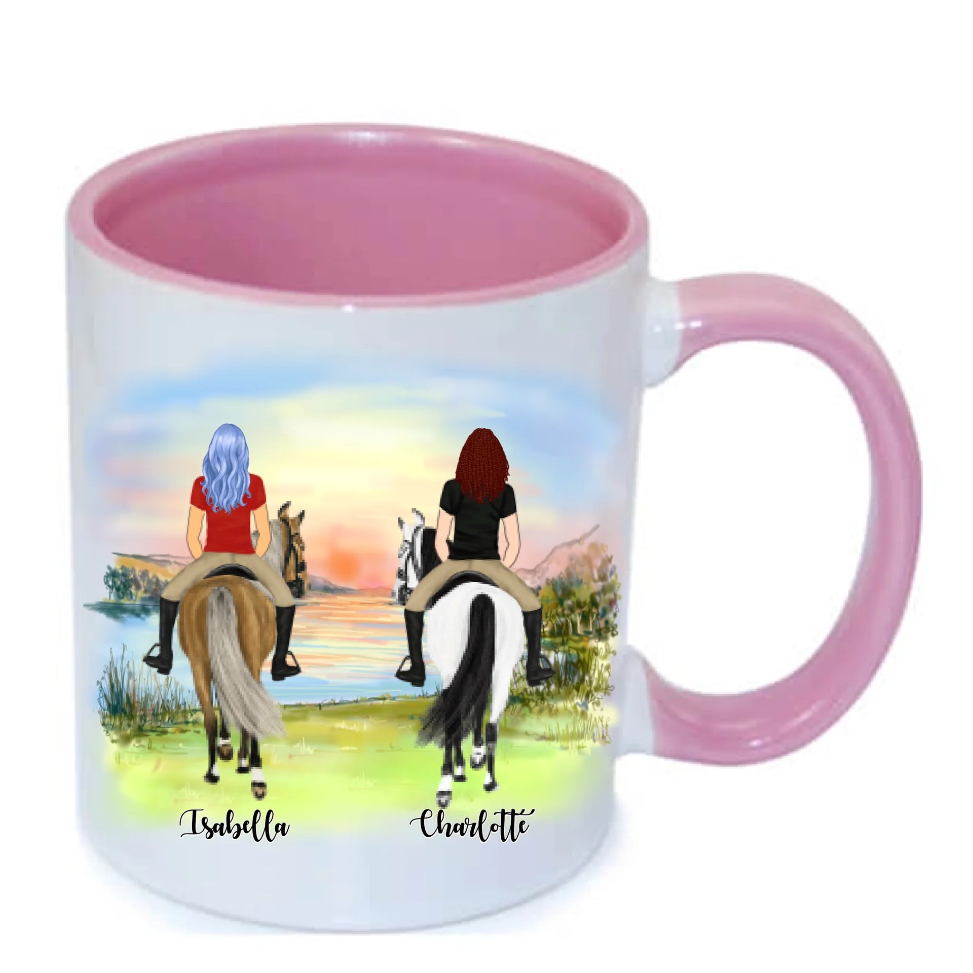Systrar och bästa vänner Personliga muggar med häst