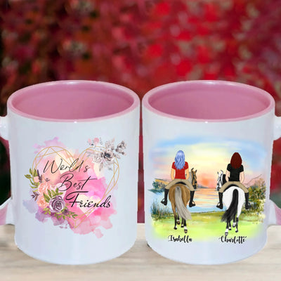 Systrar och bästa vänner Personliga muggar med häst
